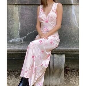 Realisation Par Ivy Eden Pink Floral Maxi Dress Silk XS